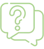 Image icon three Question mark in speech bubbles icon.