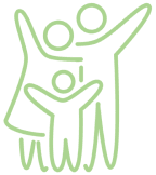 Studio-Project (3) 1 Abstract family figures with outstretched arms.
